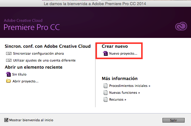 Tutorial Adobe Premier Pro CC, Primeros Pasos