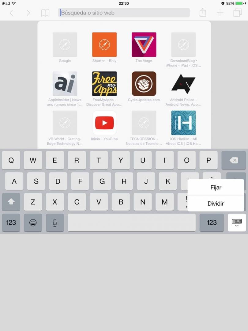 Como dividir el teclado en el iPad