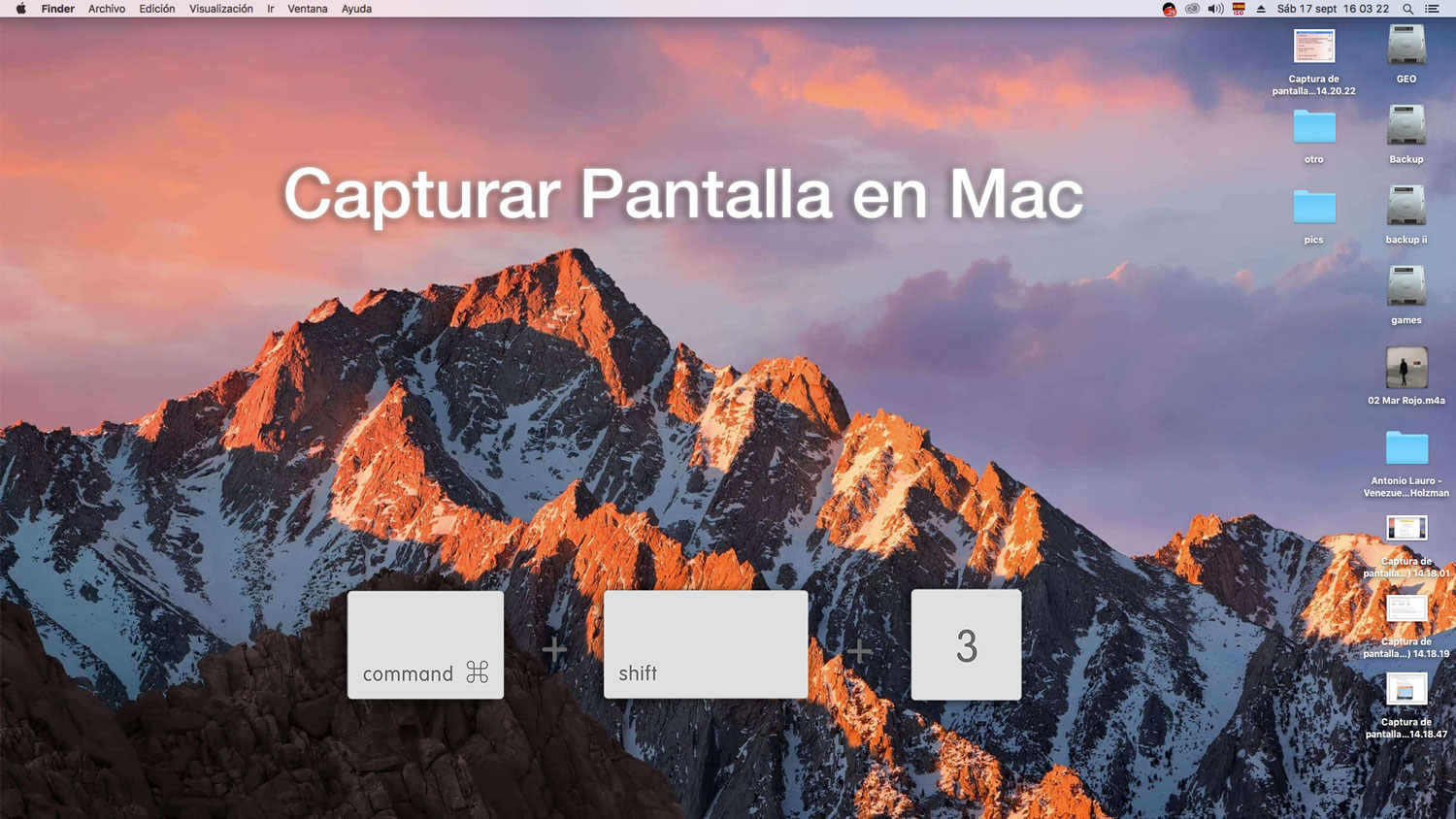 Captura de pantalla en Mac