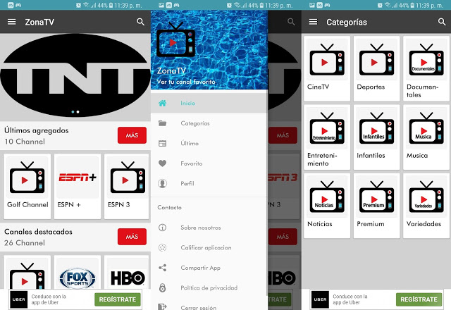 ZonaTV: Ver canales de televisión en Android (usuario y contraseña)