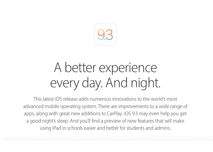 Las funciones más importantes que llegarán con iOS 9.3